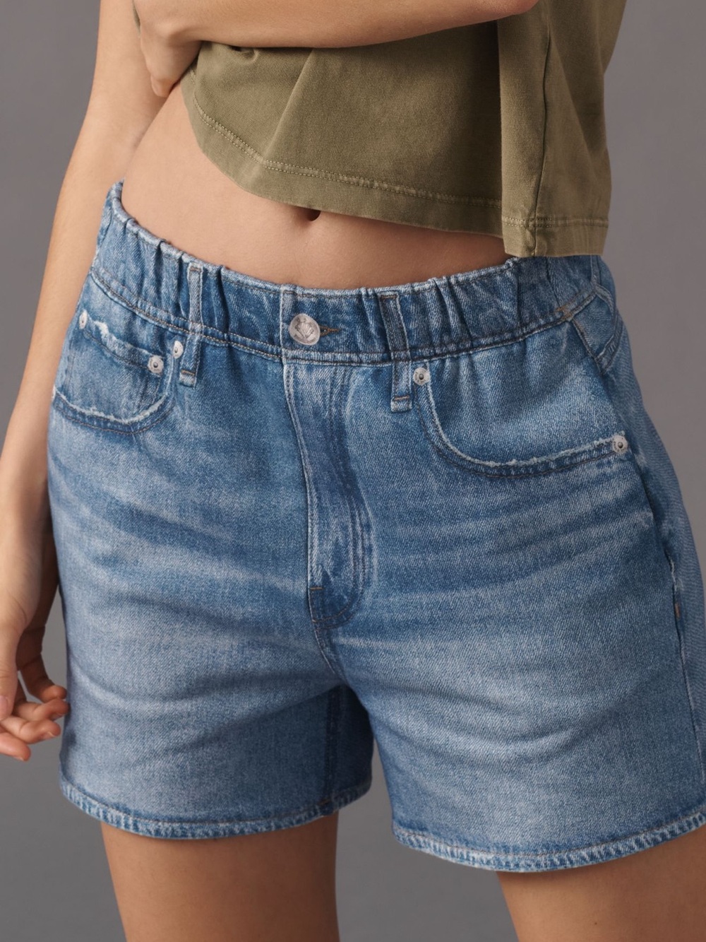 rag & bone Miramar Light Blue Terry Denim Relaxed Shorts, Size XL, EUC - Picture 2 of 5